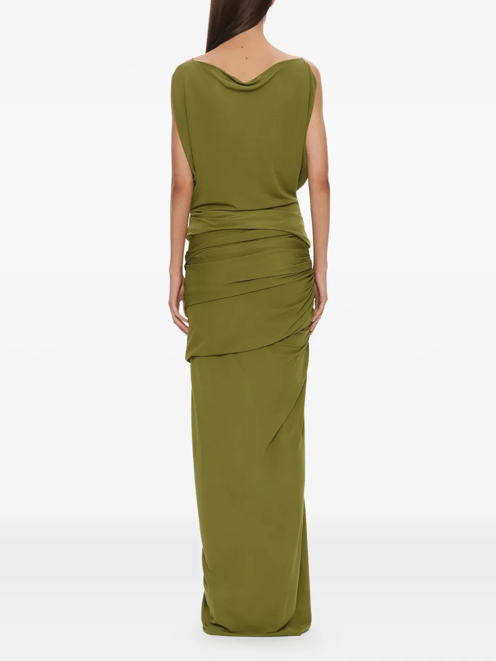 Christopher Esber Christo Draped Jersey Maxi Skirt In Green