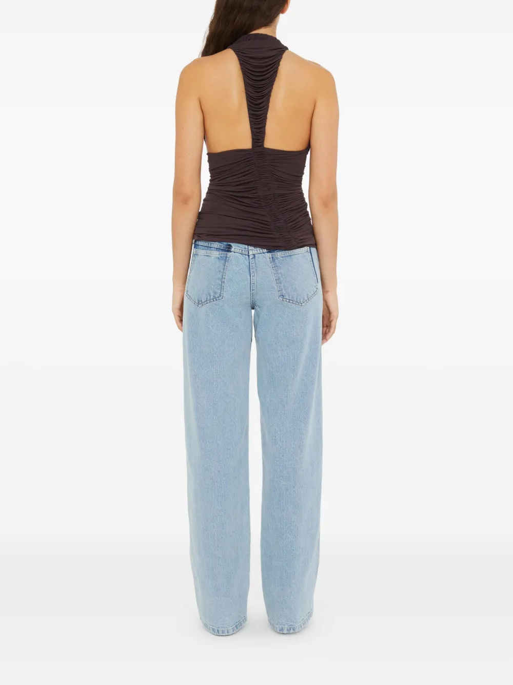 Christopher Esber Orion top met ruches Bruin