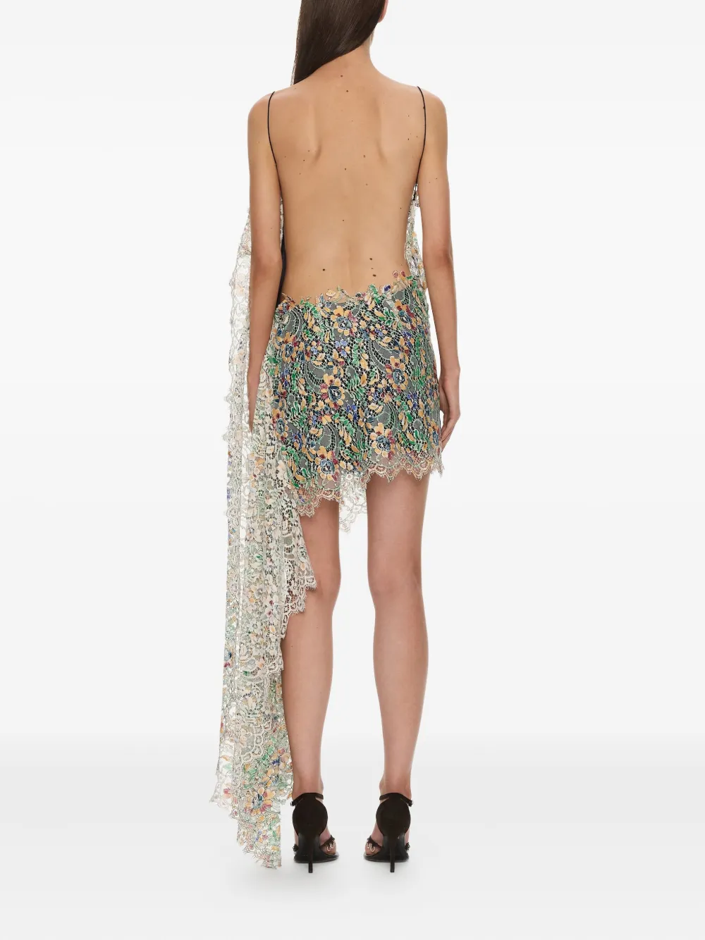 Christopher Esber Gedrapeerde mini-jurk met kant Groen