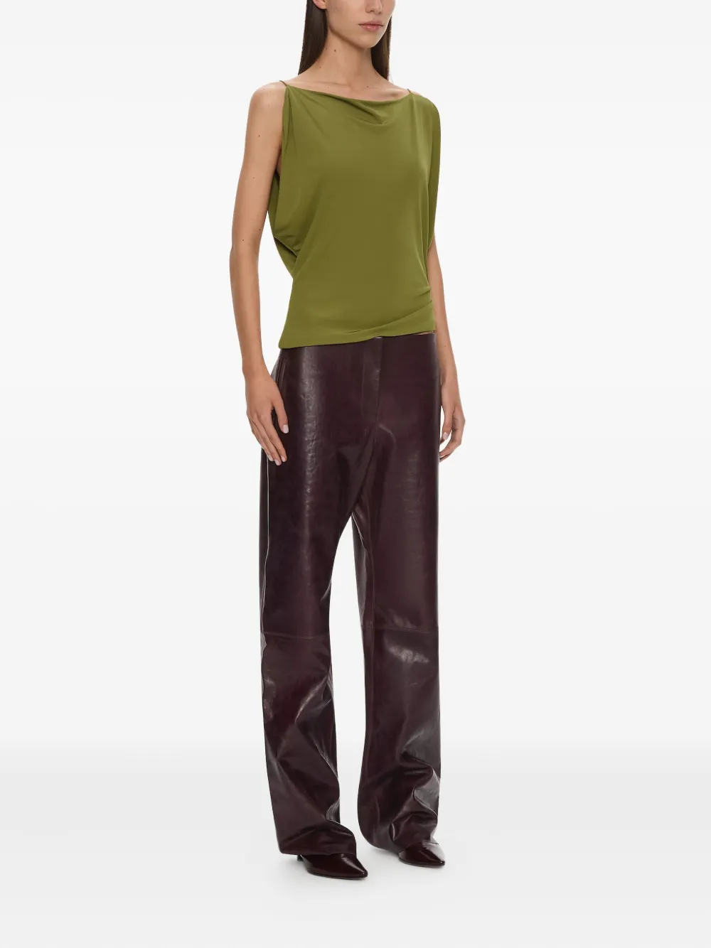 Christopher Esber Disconnect jersey sling top Groen