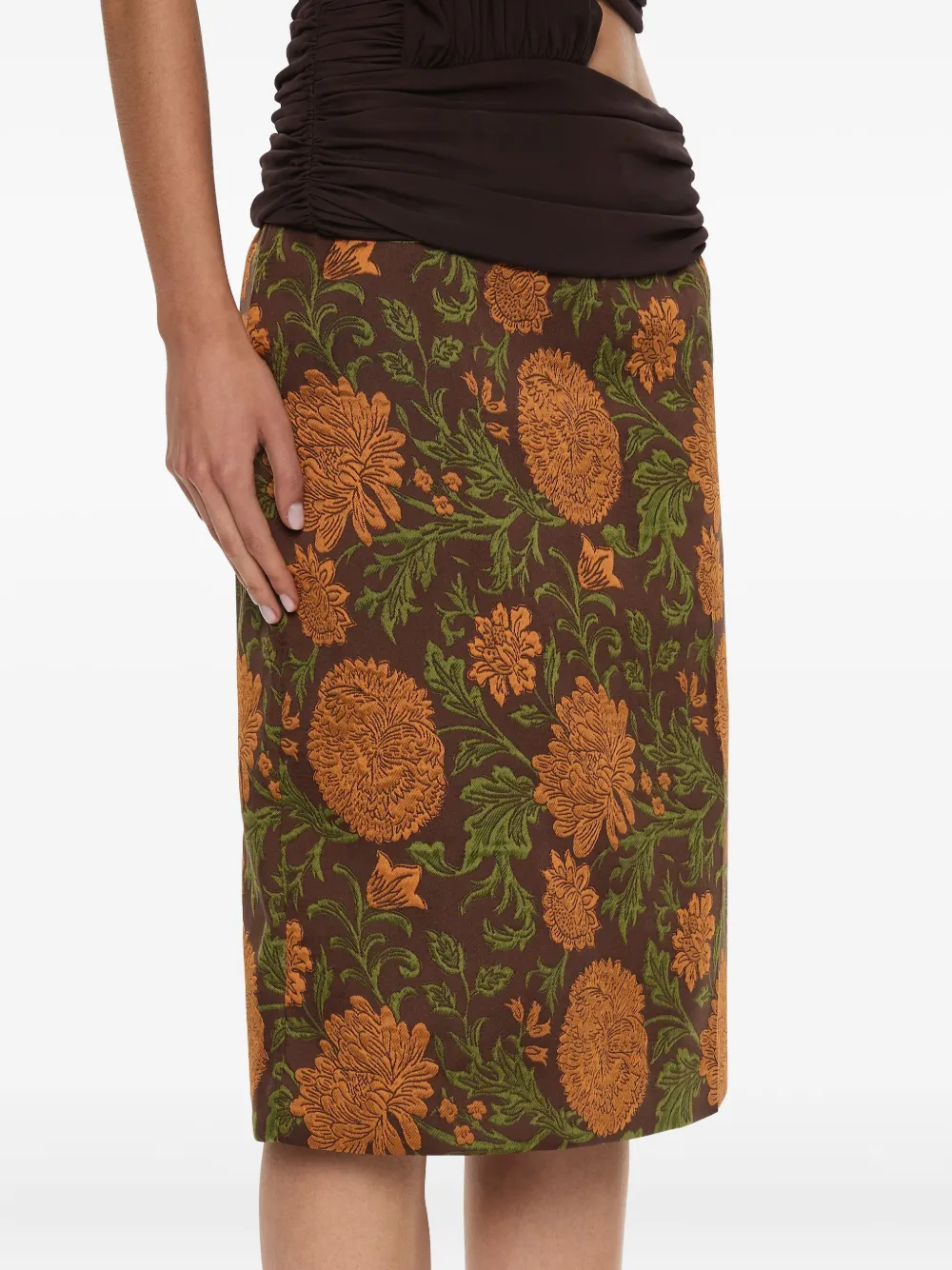 Christopher Esber Upholstered Brocade Midi Skirt In Multi