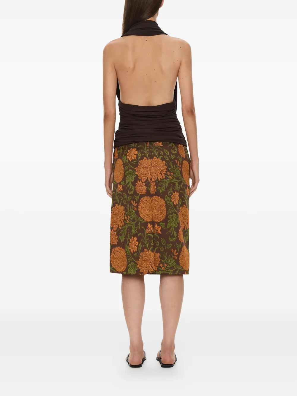 Christopher Esber Upholstered Brocade Midi Skirt In Multi