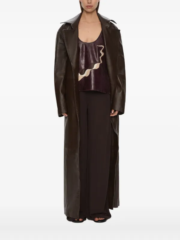 Christopher Esber Calais Leather Coat in Brown