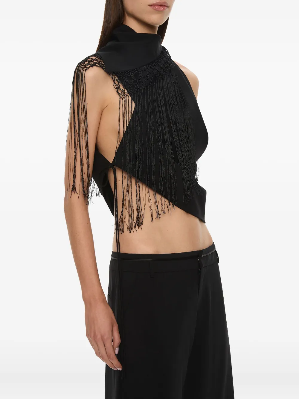 Christopher Esber Unravel fringe top | Black | Image 1