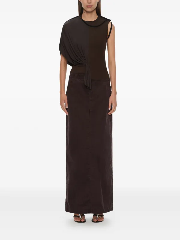 Christopher Esber Corduroy Maxi Skirt in Brown