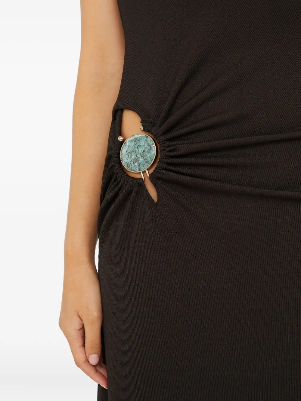 Christopher Esber Hollow maxi-jurk met minerale steen Zwart