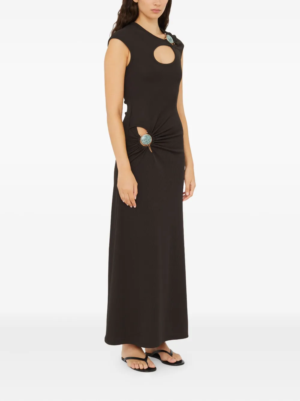 Christopher Esber Hollow maxi-jurk met minerale steen - Zwart
