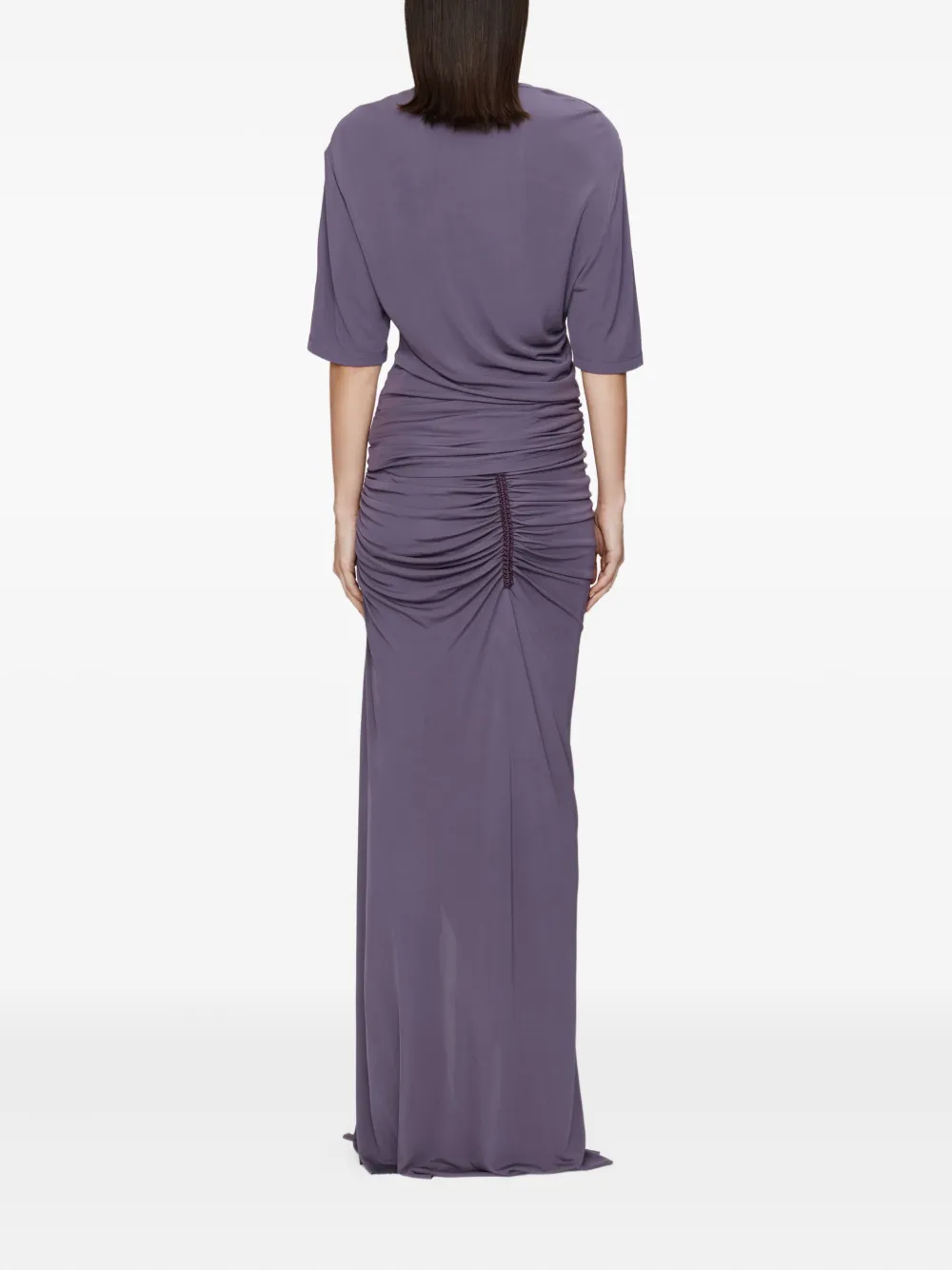 Christopher Esber Shibari jersey T-shirt met ruche Paars