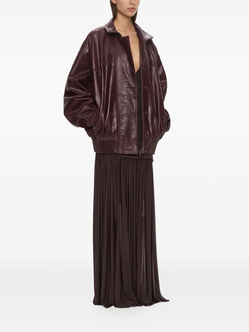 Christopher Esber Devon Bomberjacke Aus Leder In Brown