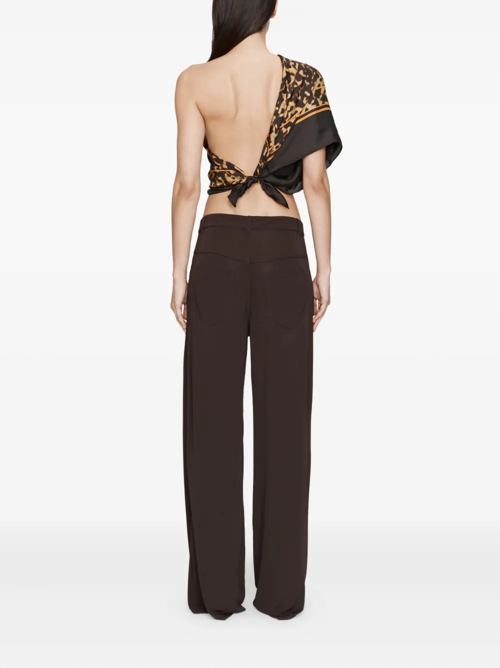  Christopher Esber Bordered Silk Scarf - Brown 