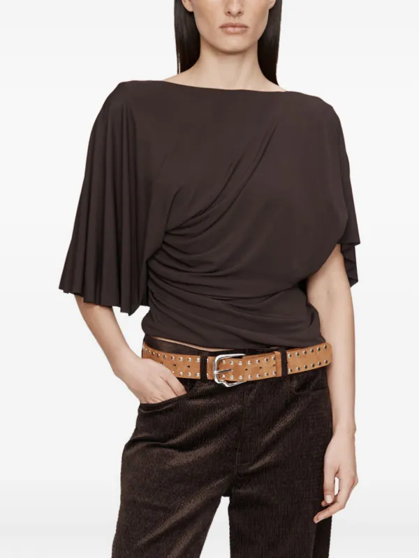 Christopher Esber Fluted Jersey Top in Brown