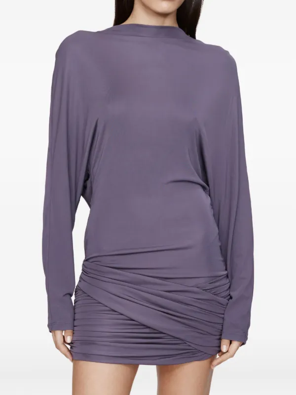 Christopher Esber Luna Draped Jersey Mini Dress | Purple | FARFETCH