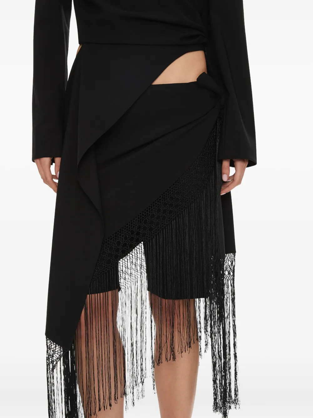 Christopher Esber Unravel Macramé Wrap Shorts In Black