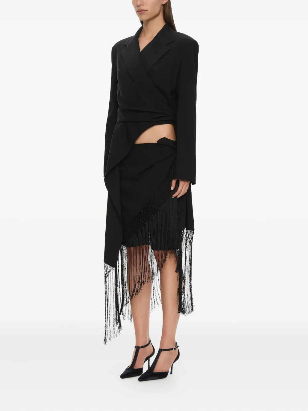 Christopher Esber Unravel Macramé Wrap Shorts In Black