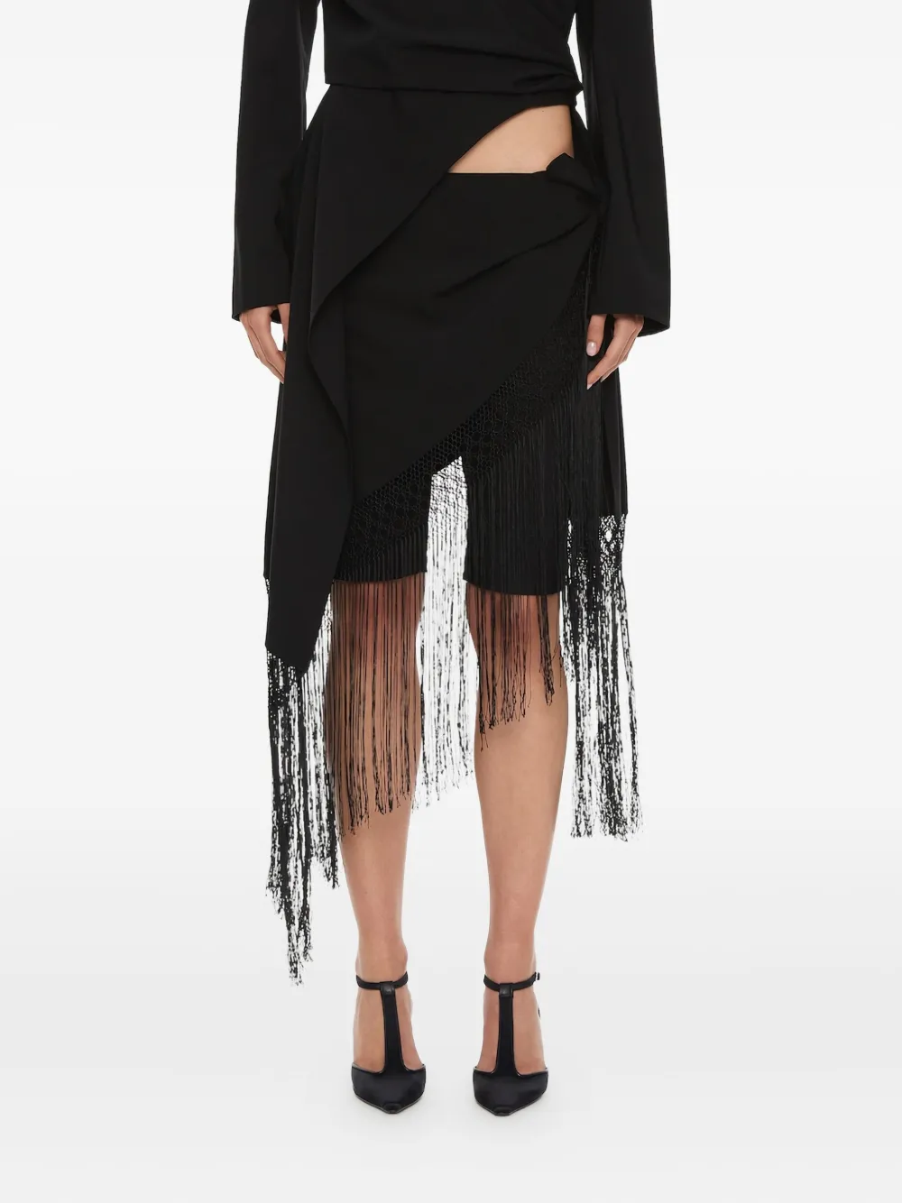 Christopher Esber Unravel Macramé Wrap Shorts In Black