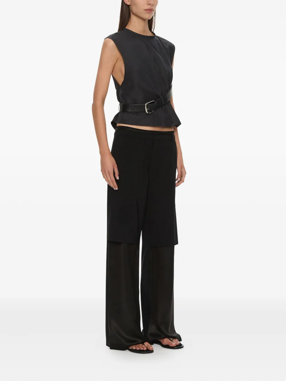  Christopher Esber Locus Belted Taffeta Tank Top - Grey 