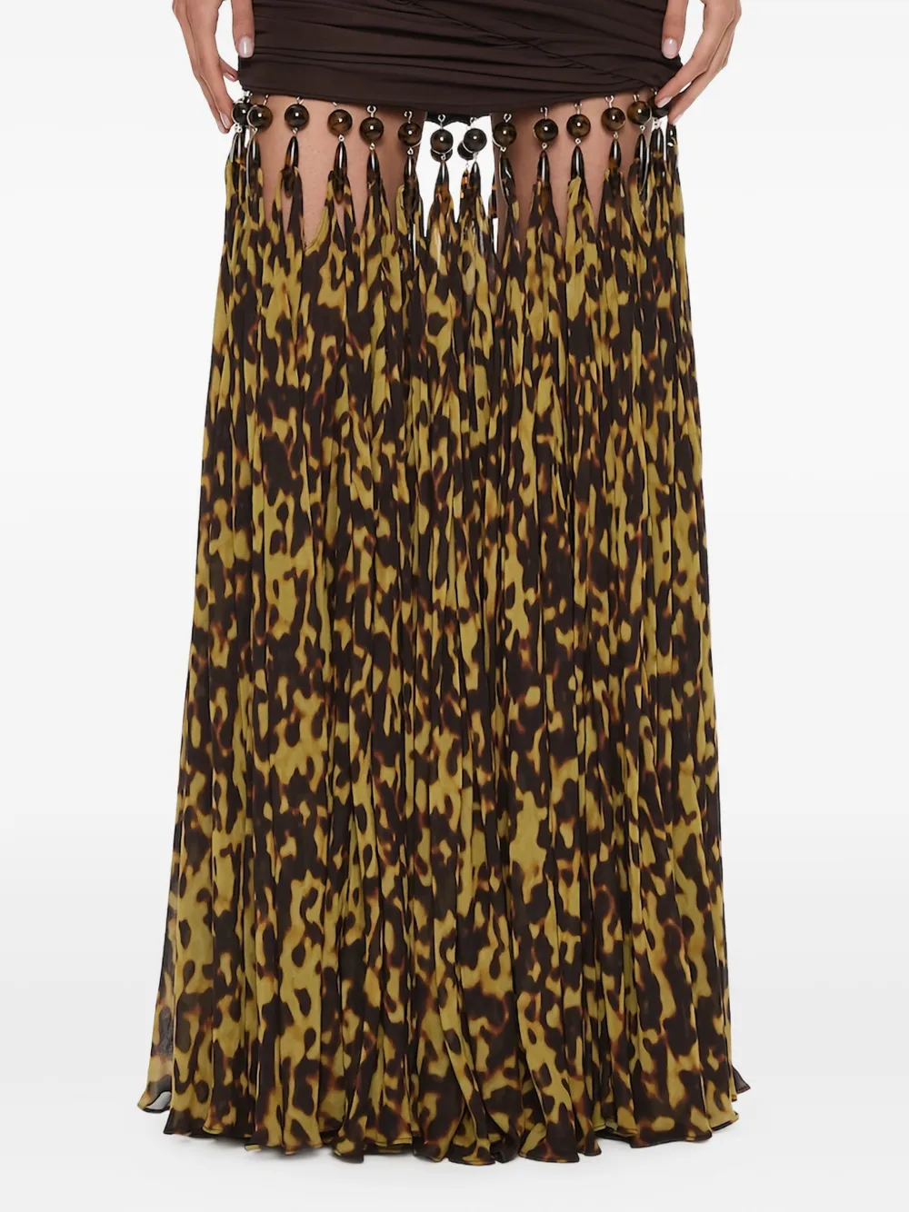 Christopher Esber Droplet Jersey Maxi Skirt In Brown