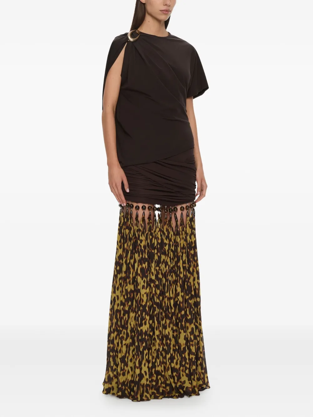 Christopher Esber Jersey maxi-rok met druppel - Bruin