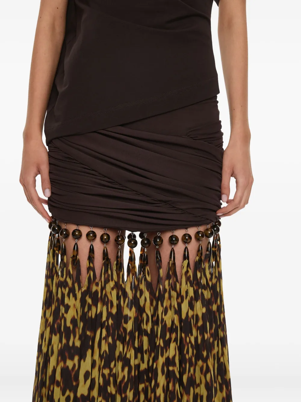 Christopher Esber Droplet Jersey Maxi Skirt In Brown