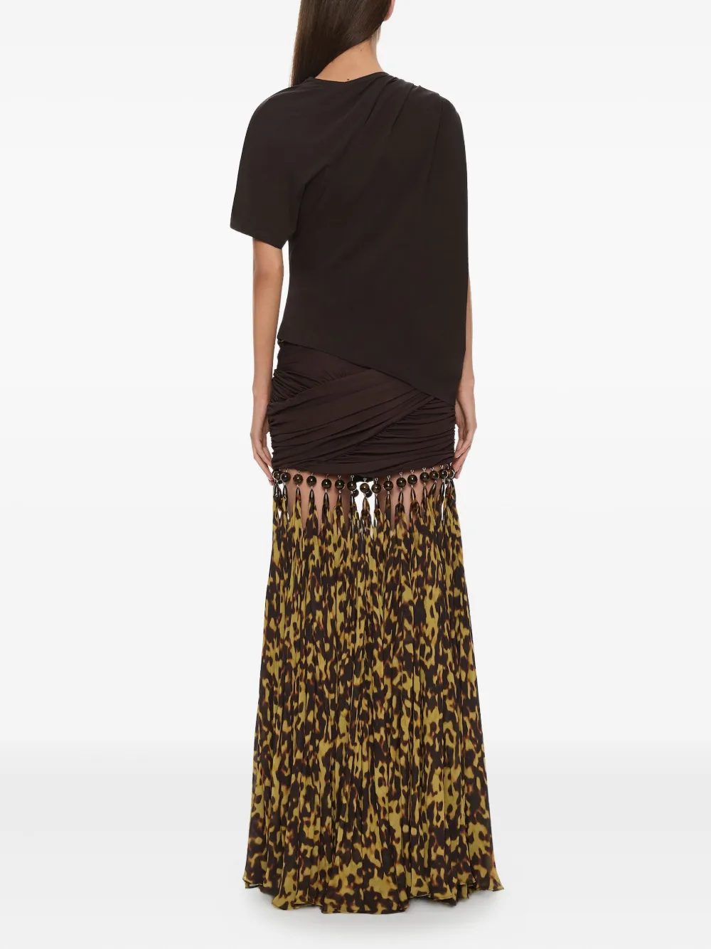 Christopher Esber Droplet Jersey Maxi Skirt In Brown