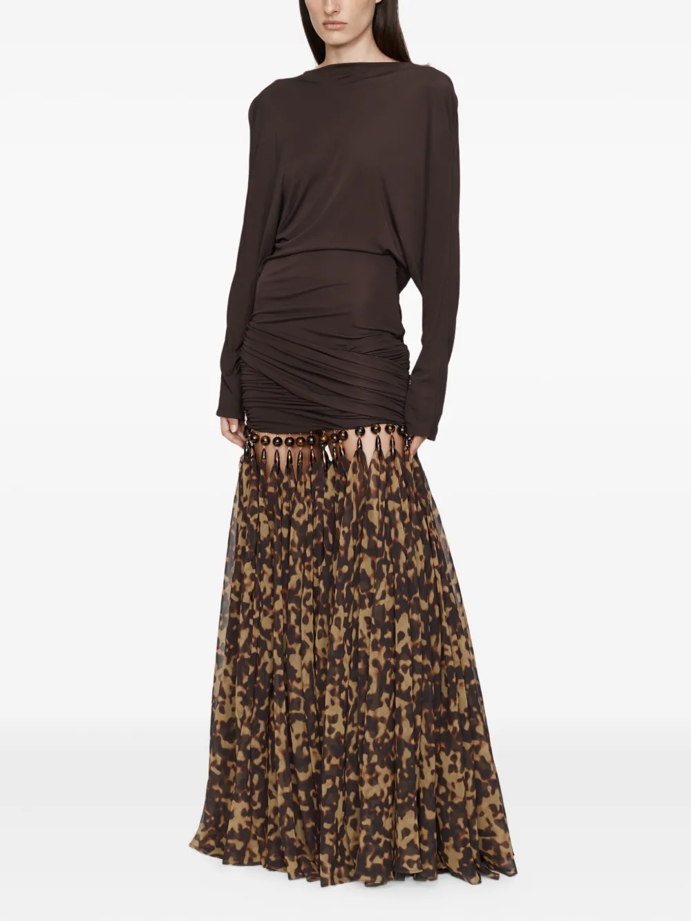 Christopher Esber Jersey avondjurk - Bruin