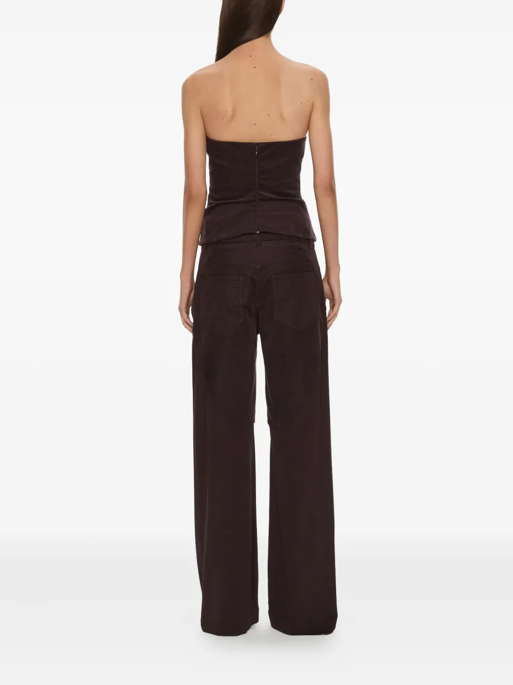 Christopher Esber Ribfluwelen jersey broek met tape Bruin