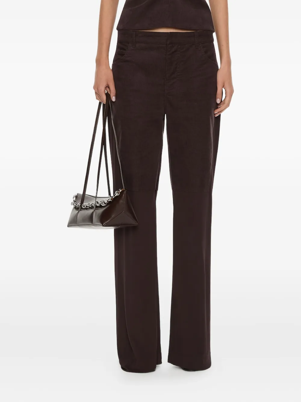 Christopher Esber taped corduroy jersey trousers | Brown | Image 1