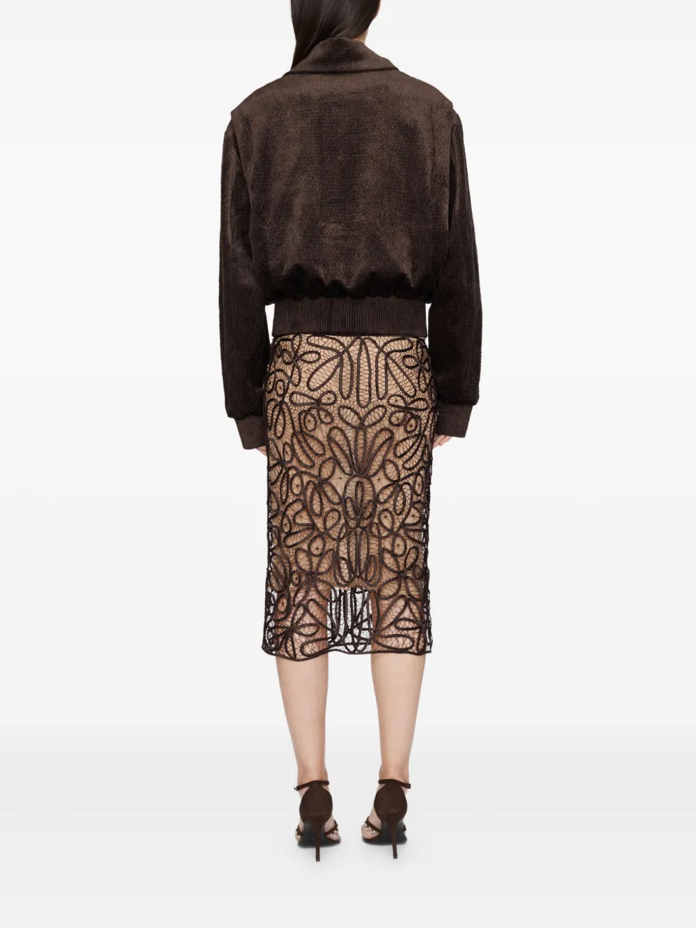 Christopher Esber Flight Corduroy Bomber Jacket In Brown