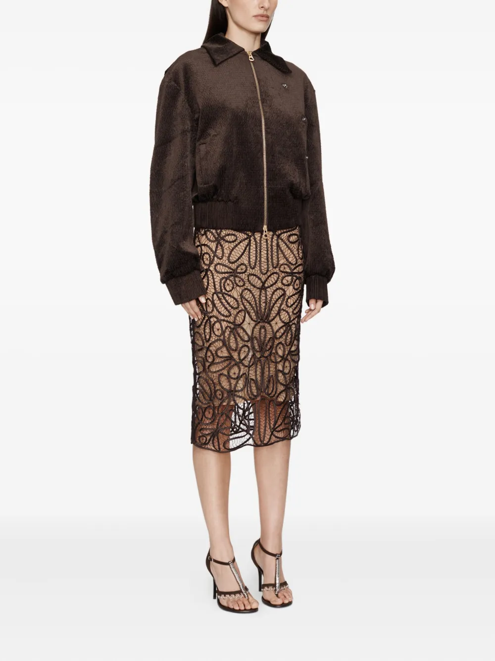 Christopher Esber Flight Corduroy Bomber Jacket In Brown