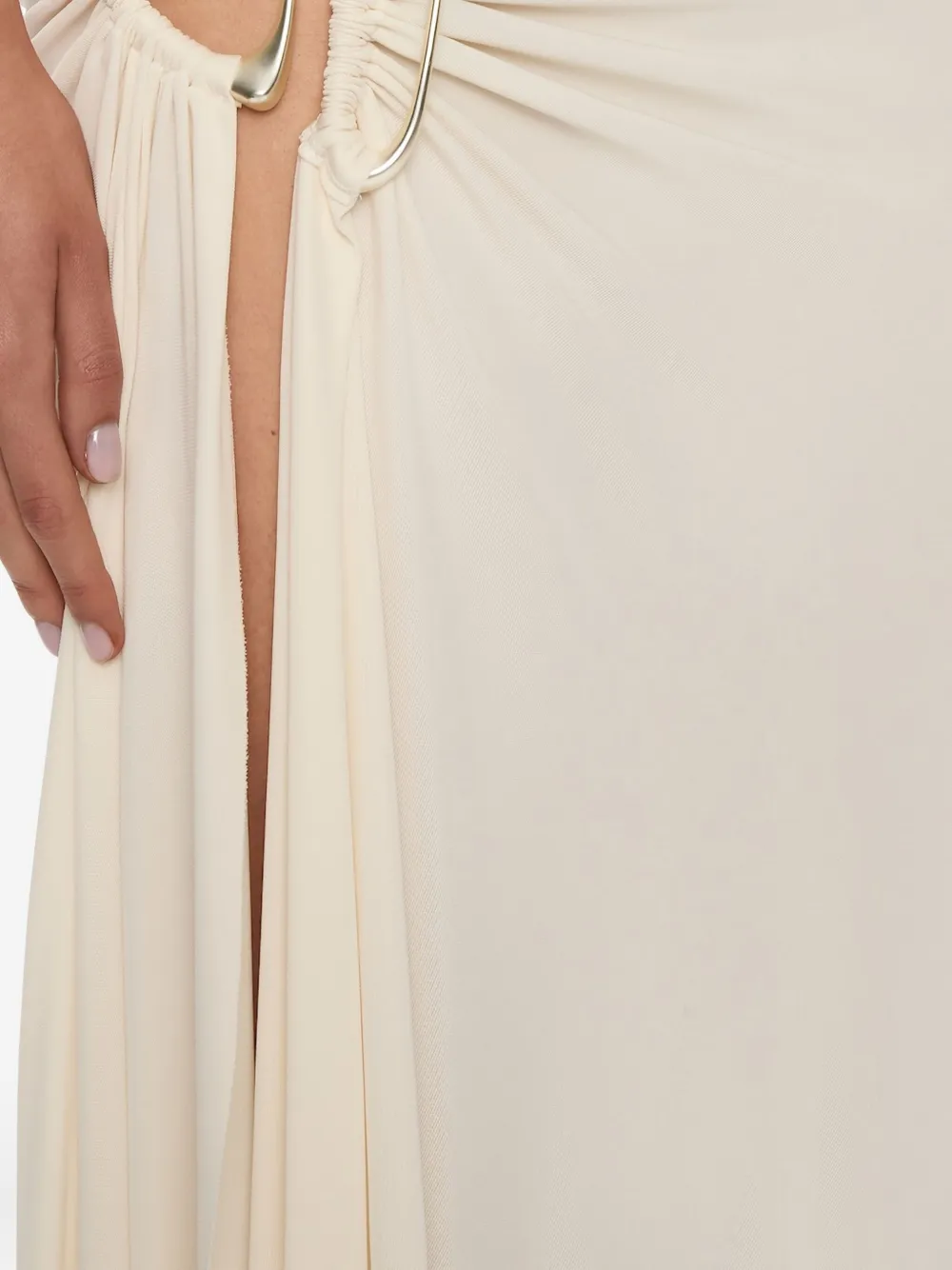 Christopher Esber Veer maxi-jurk met kristallen Beige