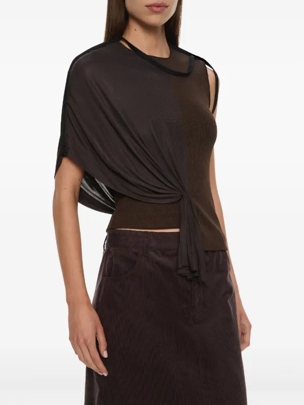 Christopher Esber Collision Draped Top in Brown