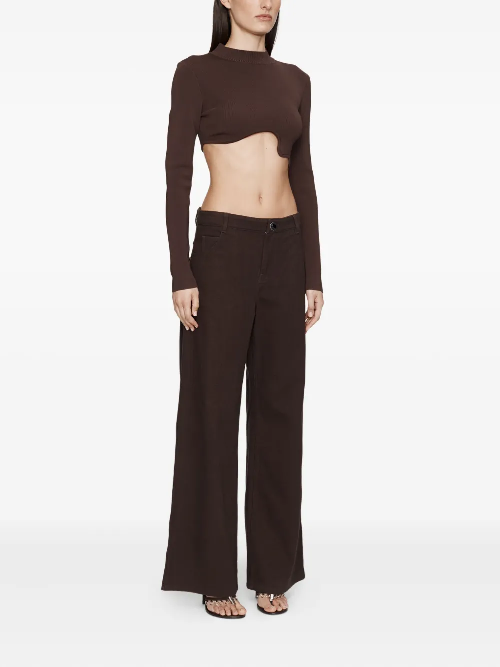 Christopher Esber Relaxed Wide-leg Jeans In Brown