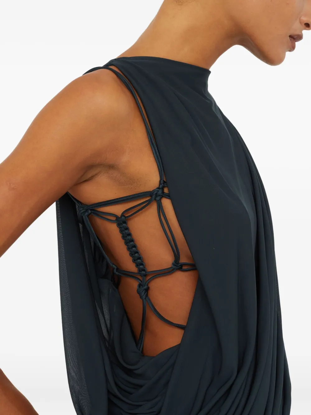 Christopher Esber Macrame zijden top Grijs