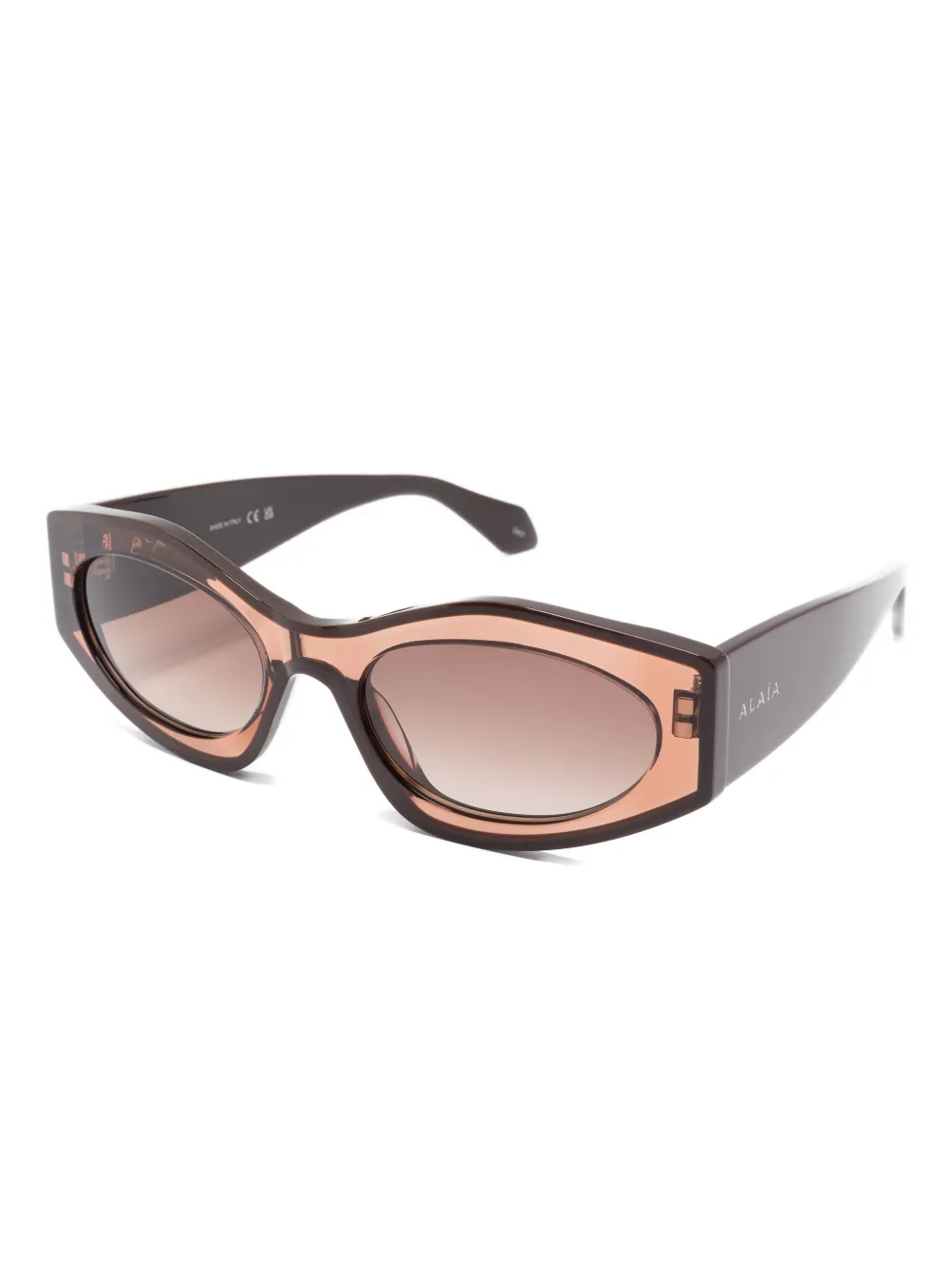 Azzedine alaïa oval-frame sunglasses - Bruin