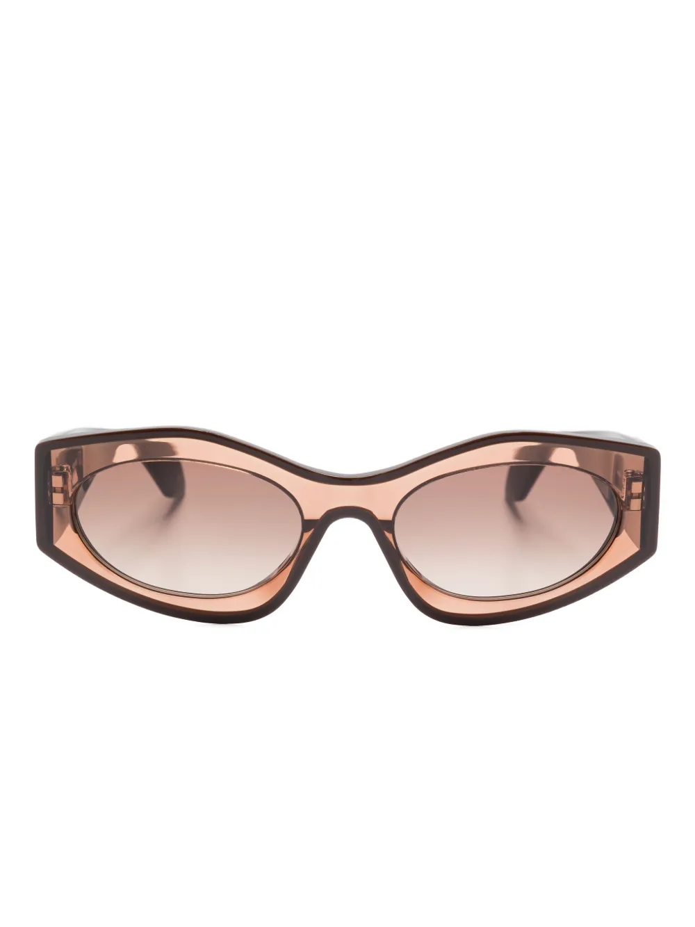 azzedine alaïa lentes de sol con armazón ovalada | marrón | Image 1