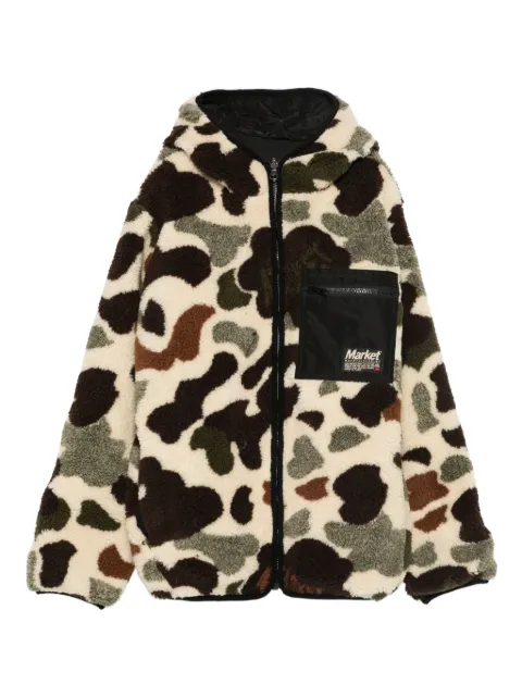 MARKET Moletom de capuz com zíper e padronagem camuflada