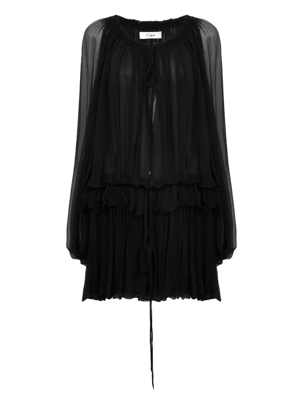 Chloé Long-sleeved Mini Dress In Black