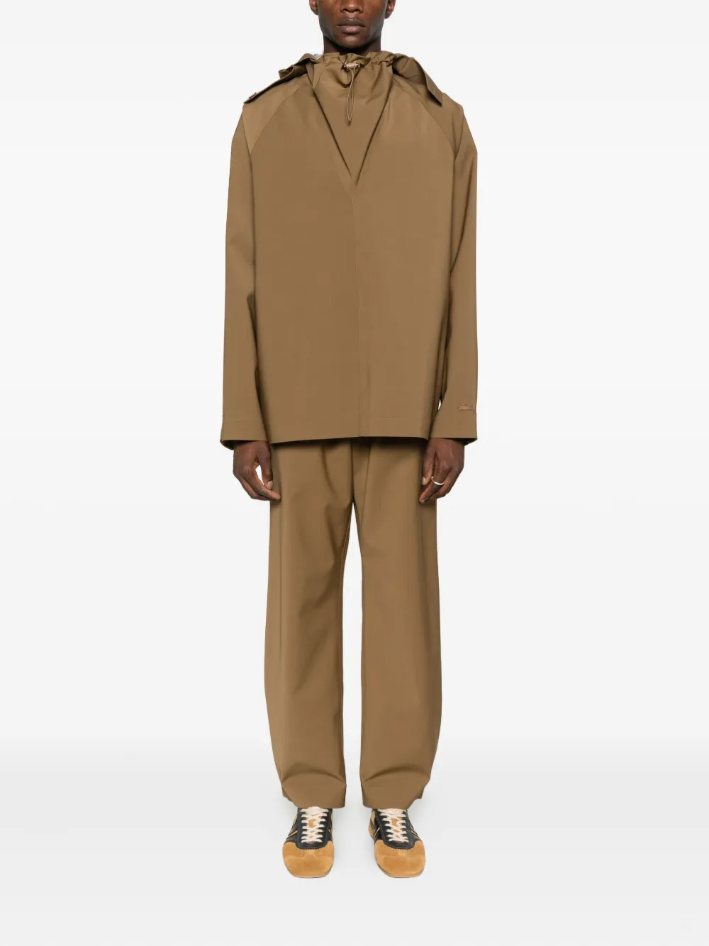 Lacoste elasticated-waistband trousers - Bruin