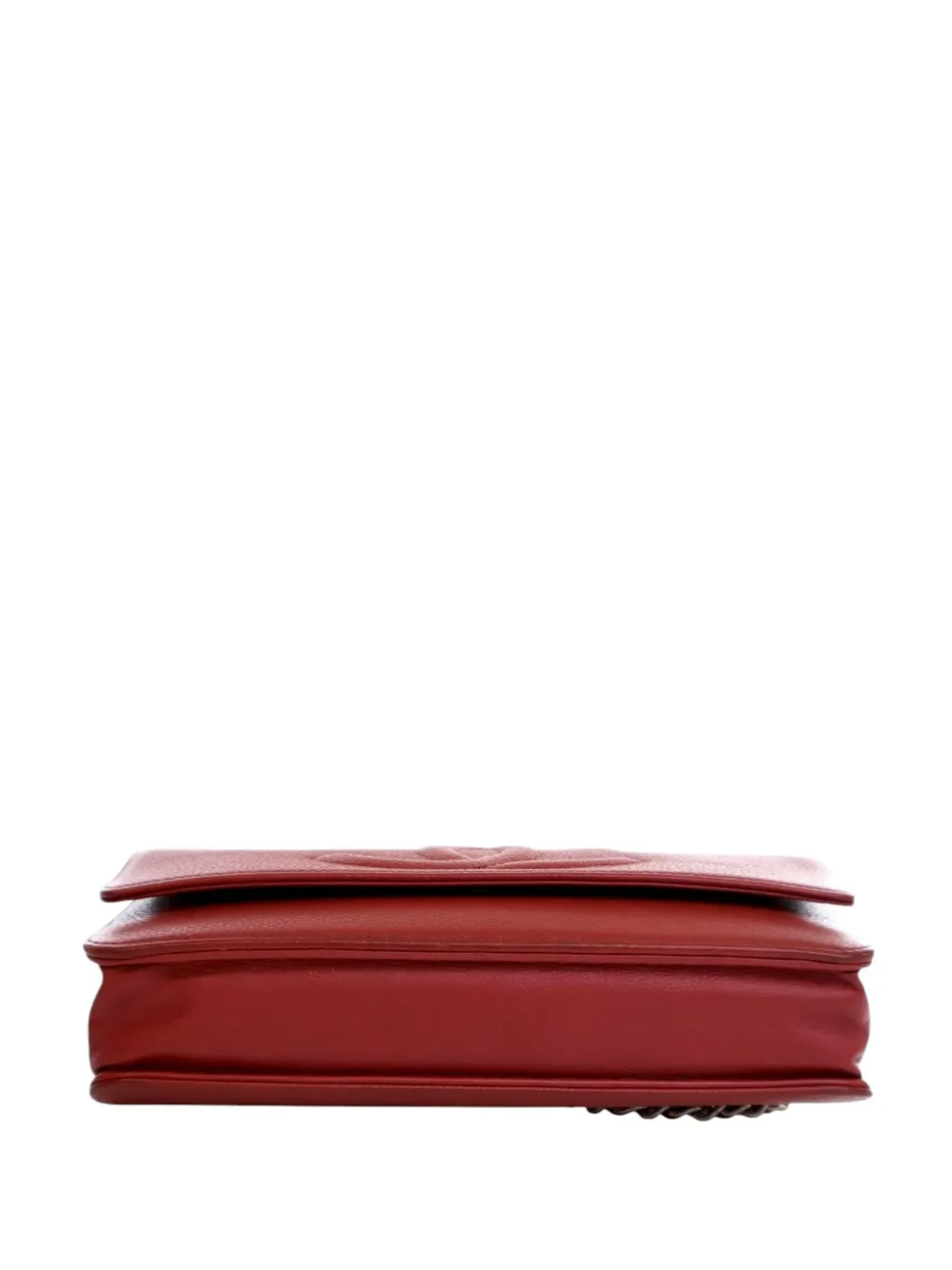 Pre-owned Chanel 2012 Cc Caviar Wallet On Chain Crossbody Bag In Red