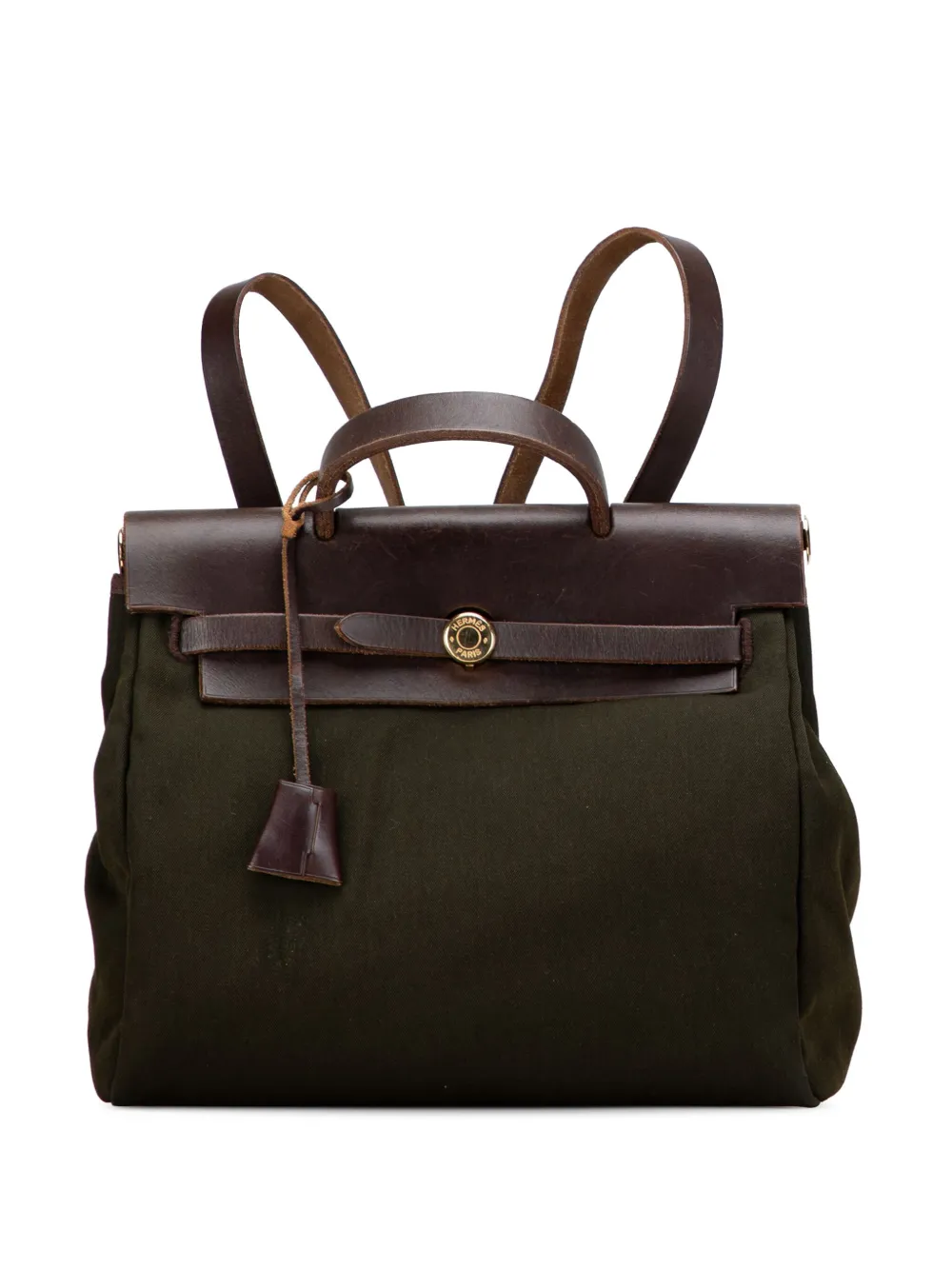 Pre-owned Hermes 2003 Toile Herbag Pm Backpack In Brown