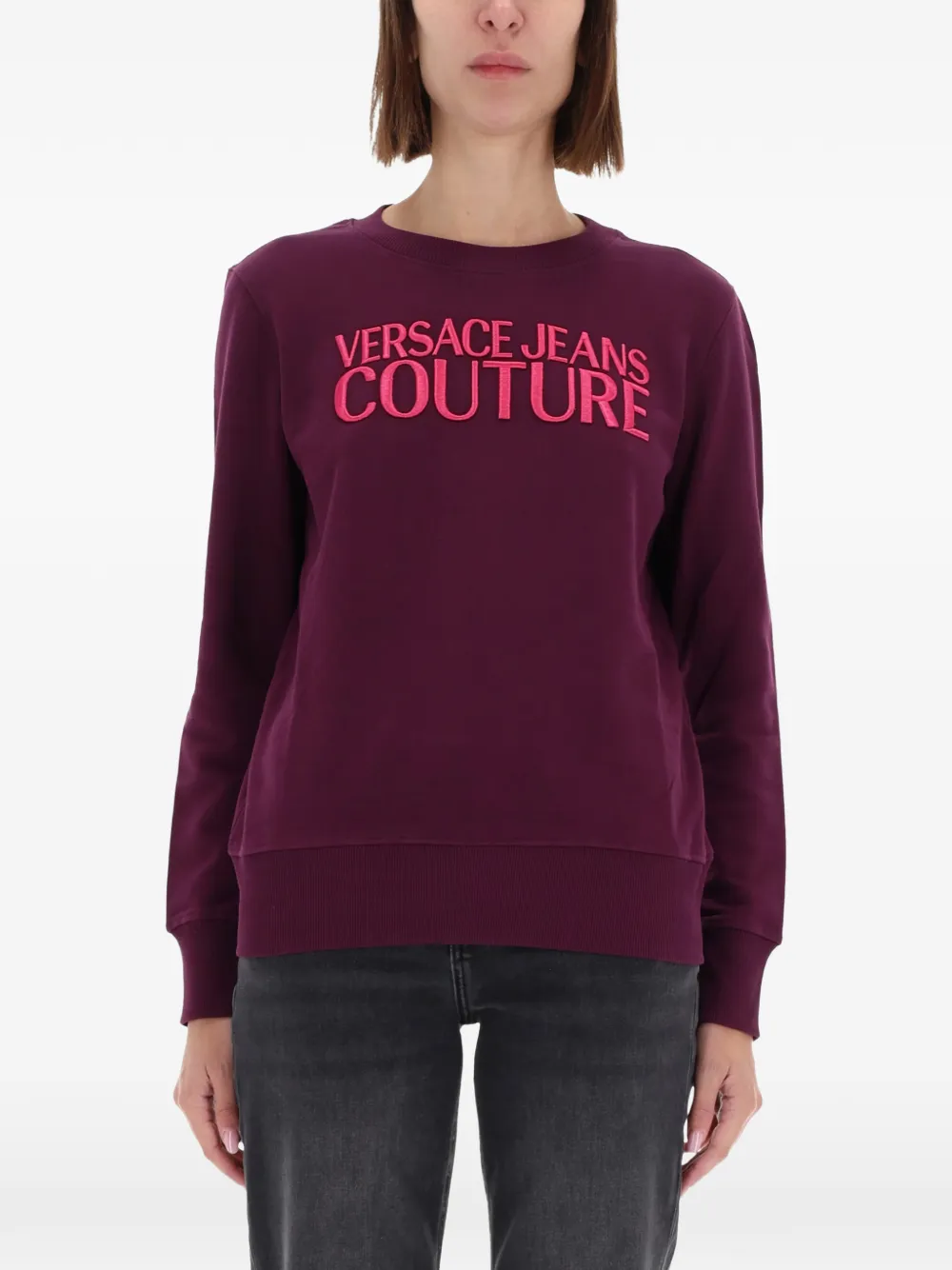 Versace Jeans Couture logo-embroidered sweater - Rosso