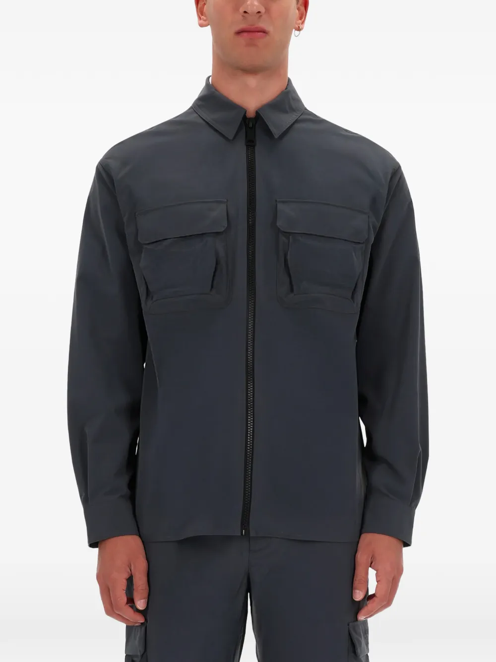 Versace Jeans Couture zip pocket overshirt - Grau