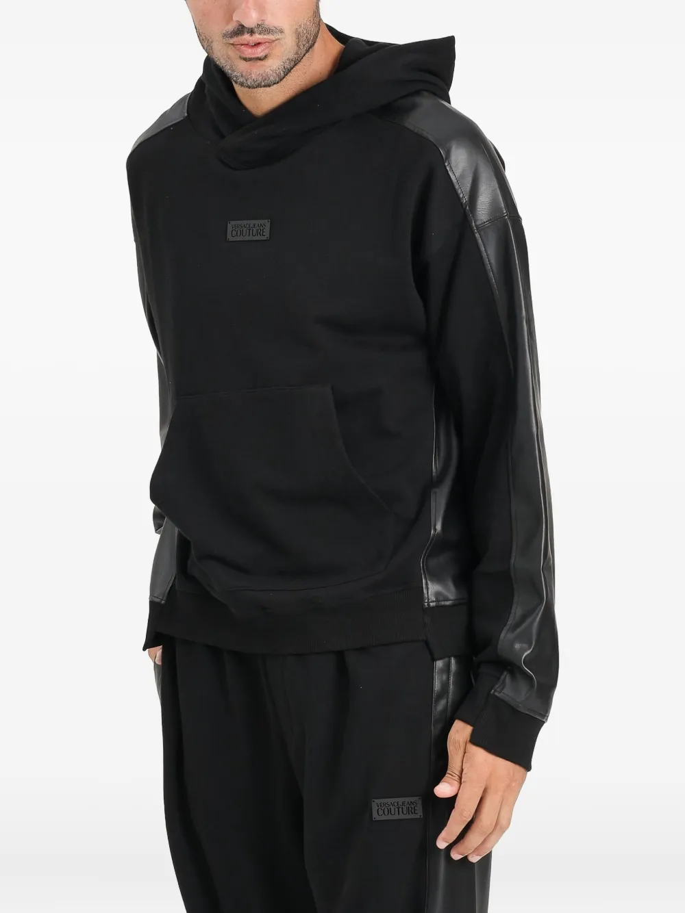 Versace Jeans Couture Hoodie met logopatch Zwart