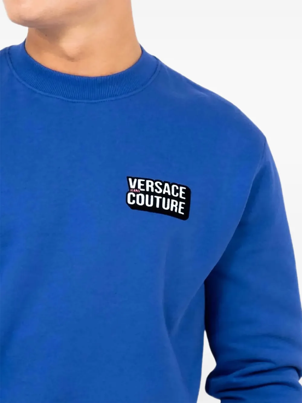 Versace Jeans Couture logo-patch sweatshirt - Blauw
