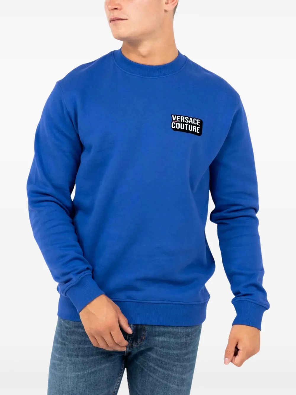 Versace Jeans Couture logo-patch sweatshirt - Blu