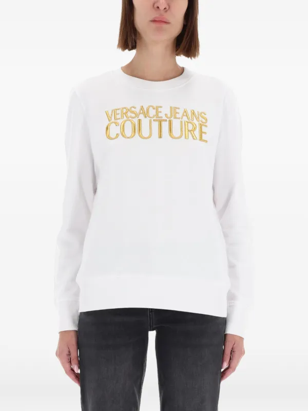Farfetch Versace Embroidered Sweatshirt Versace Medusa Flame