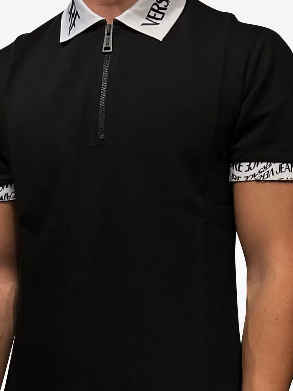 Versace Jeans Couture zip-up polo shirt - Zwart