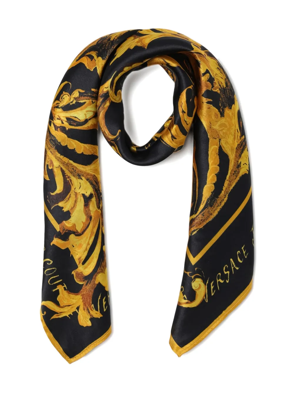 Versace Jeans Couture baroque-print scarf - Zwart