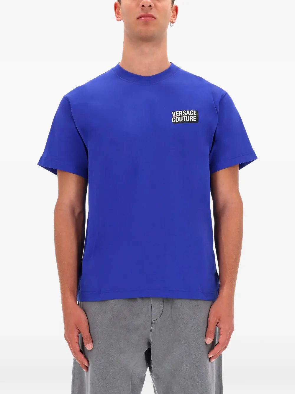 Versace Jeans Couture logo-patch T-shirt - Blu