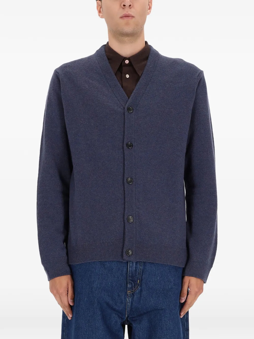 PS Paul Smith button V-neck cardigan - Blue